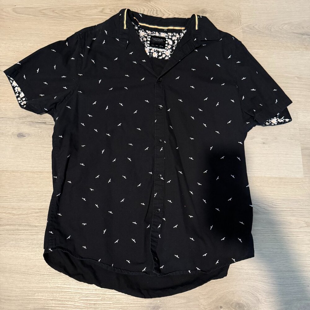 Cactus Man Black Button Down Shirt